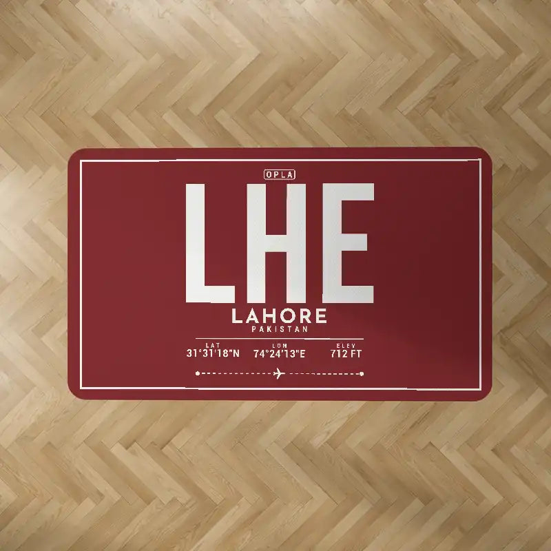 Allama Iqbal International Airport Lahore (LHE) Carpets - Carpet Rectangle - ID Tag - Dark Red