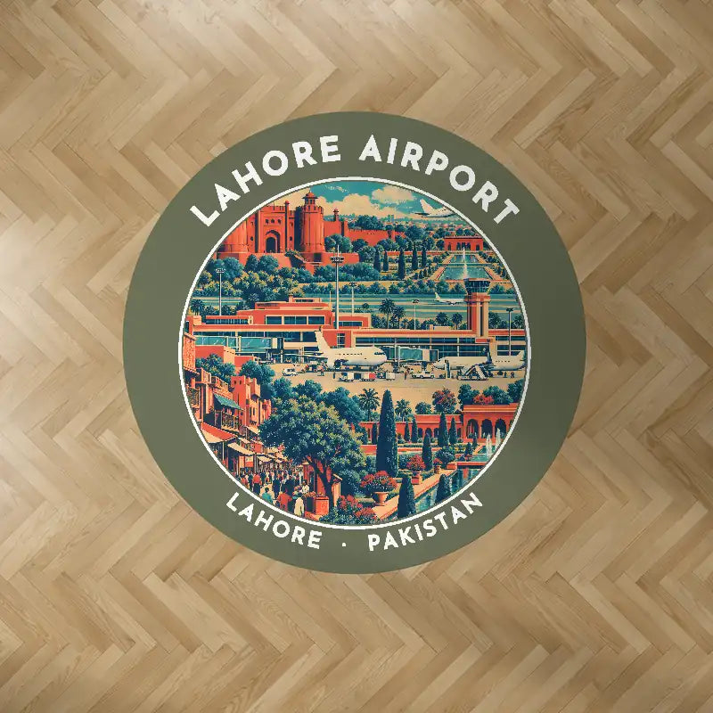 Allama Iqbal International Airport Lahore (LHE) Carpets - Carpet Round - Badge - Green Army