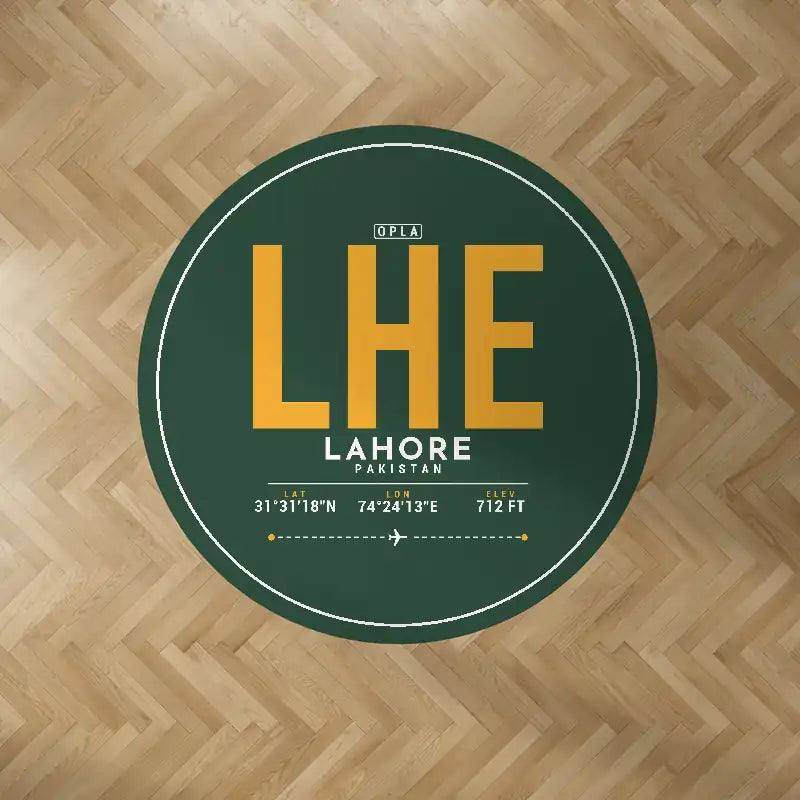 Allama Iqbal International Airport Lahore (LHE) Carpets - Carpet Round - ID Tag - Dark Green