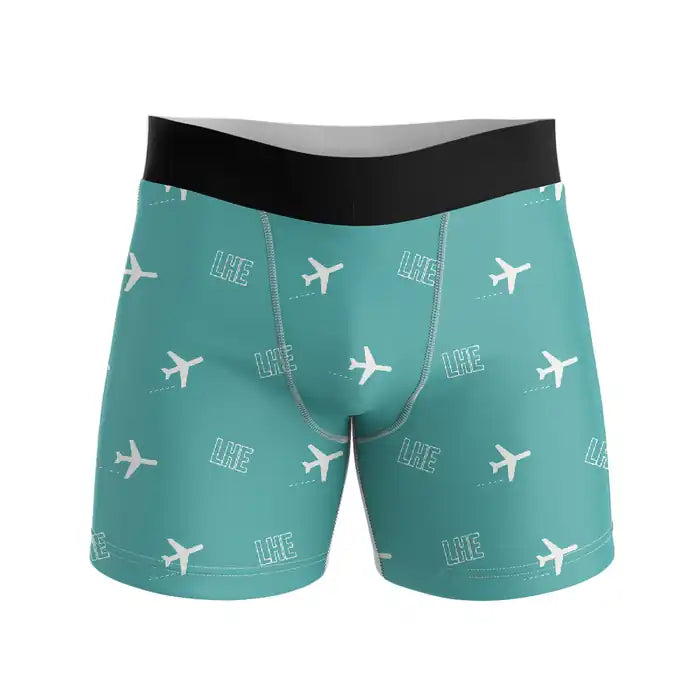 Allama Iqbal International Airport Lahore (LHE) Men Boxers - Pattern - Turquoise