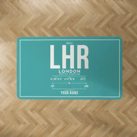 Thumbnail for London Heathrow Airport (LHR) Carpets - Carpet Rectangle - ID Tag + Name - Turquoise