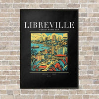 Thumbnail for LIBREVILLE - Poster - Canvas Framed - Black