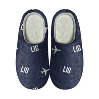 Thumbnail for Limoges – Bellegarde Airport (LIG) Slippers & Flip Flops - Slippers - Cotton - Pattern - Navy Blue