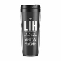 Thumbnail for Līhuʻe Airport (LIH) Travel Mugs - ID Tag + Name - Plastic (No Holder) - Gray