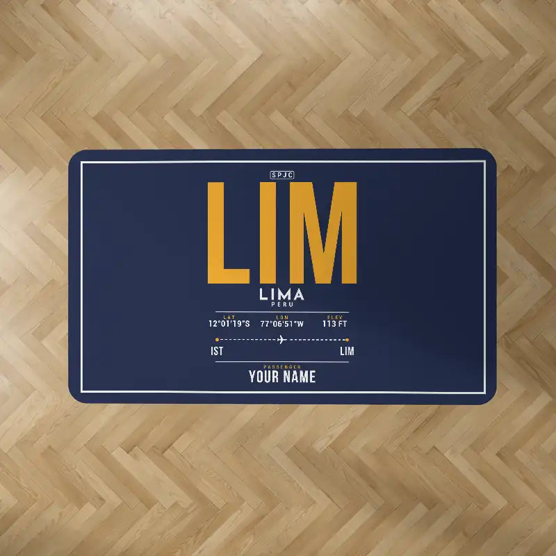 Lima Jorge Chavez International Airport (LIM) Carpets - Carpet Rectangle - ID Tag + Name - Dark Blue V2