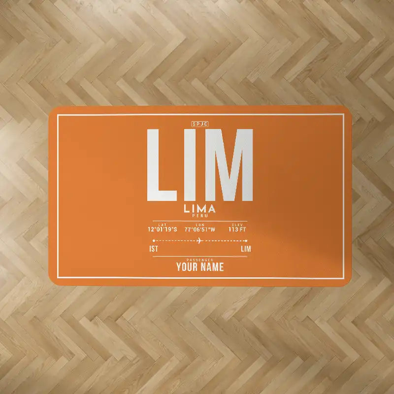 Lima Jorge Chavez International Airport (LIM) Carpets - Carpet Rectangle - ID Tag + Name - Orange V2