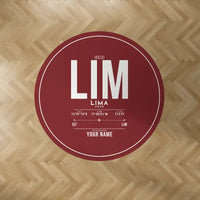Thumbnail for Lima Jorge Chavez International Airport (LIM) Carpets - Carpet Round - ID Tag + Name - Dark Red V2