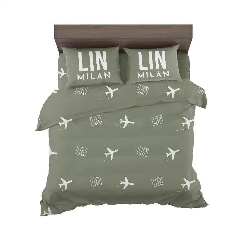 Milano Linate Airport (LIN) Bedding Sets & Blankets - Bedding Set - Pattern - Green Army