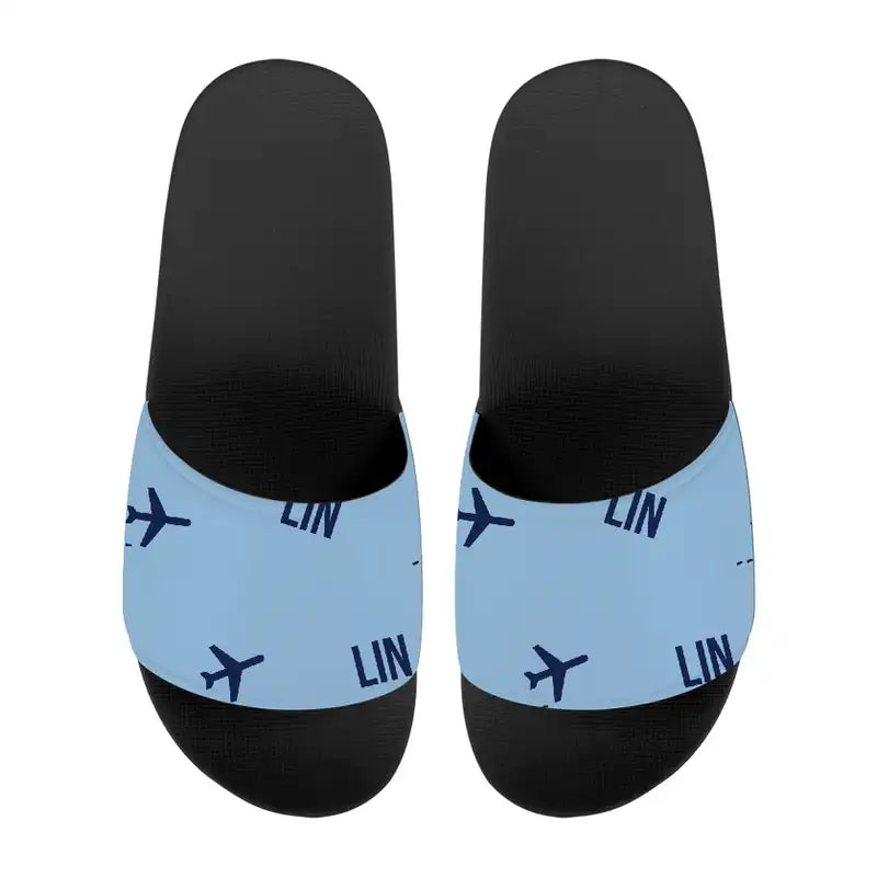 Milano Linate Airport (LIN) Slippers & Flip Flops - Slippers - Sport - Pattern - Light Blue