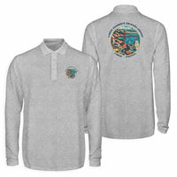 Thumbnail for Lisbon Humberto Delgado Airport (LIS) Premium Polo T-Shirts - Badge - Long Sleeve - Gray