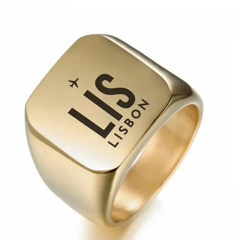 Lisbon Humberto Delgado Airport (LIS) Rings - Ring - Golden