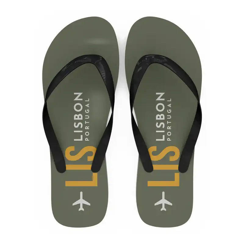 Lisbon Humberto Delgado Airport (LIS) Slippers & Flip Flops - Slippers - Flip Flops - Code - Green Army