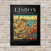 Thumbnail for LISBON - Poster - Canvas Framed - Black