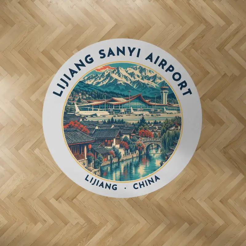 Lijiang Sanyi International Airport (LJG) Carpets - Carpet Round - Badge - Light Gray V2