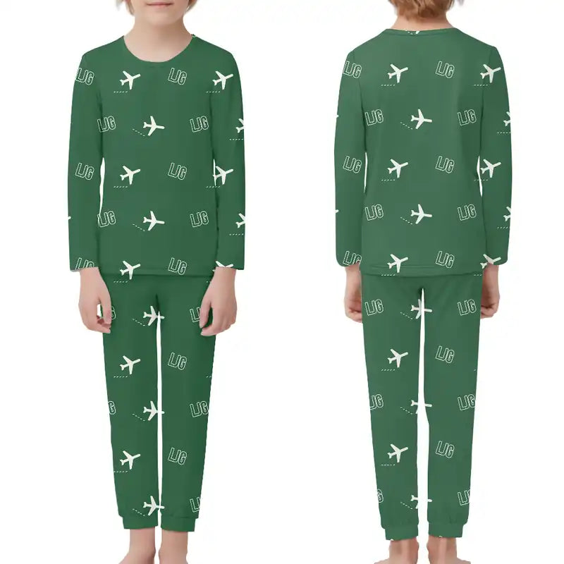 Lijiang Sanyi International Airport (LJG) Pajamas - Children Pajamas - Green
