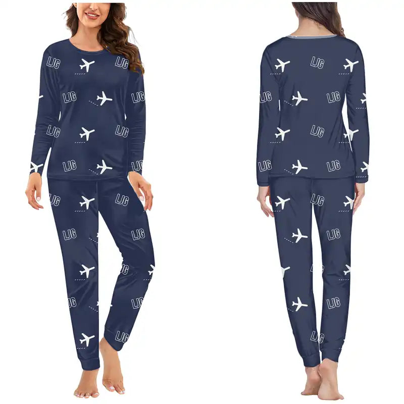 Lijiang Sanyi International Airport (LJG) Pajamas - Women Pajamas - Navy Blue