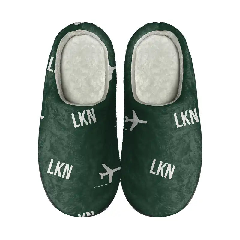 Leknes Airport (LKN) Slippers & Flip Flops - Slippers - Cotton - Pattern - Dark Green