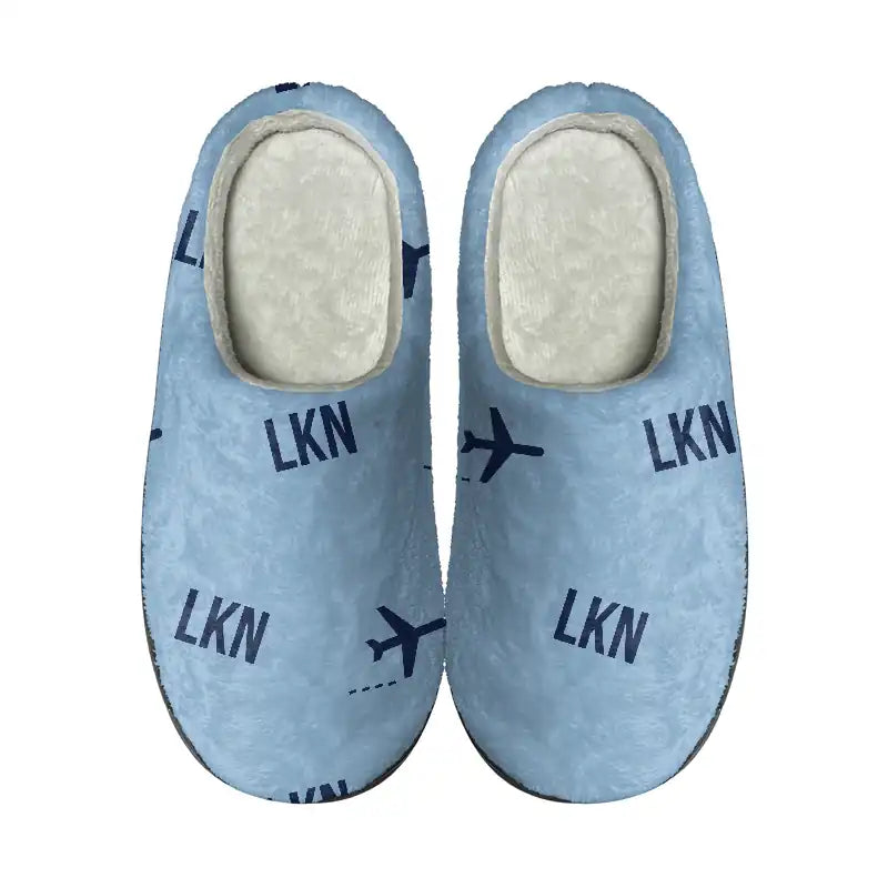 Leknes Airport (LKN) Slippers & Flip Flops - Slippers - Cotton - Pattern - Light Blue