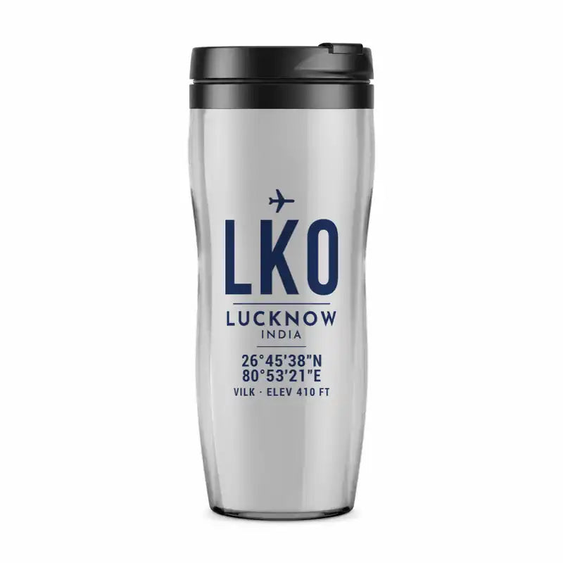 Chaudhary Charan Singh International Airport (LKO) Travel Mugs - ID Tag - Plastic (No Holder) - Light Gray