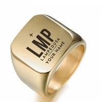 Thumbnail for Lampedusa Airport (LMP) Rings - Ring - Golden + Name