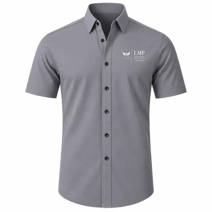 Lampedusa Airport (LMP) Shirts - Short Sleeve Shirt - Front - Gray