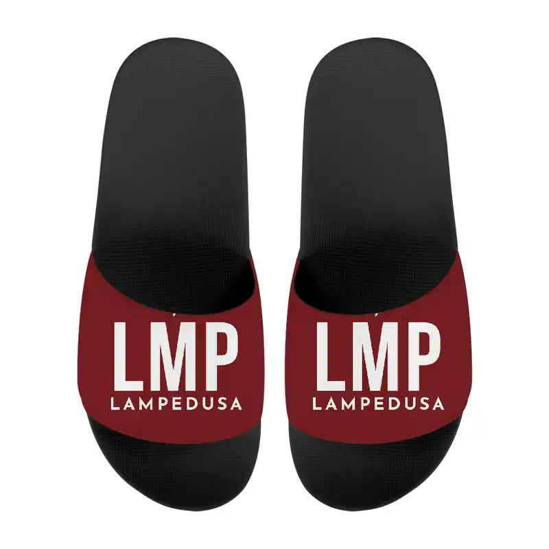 Lampedusa Airport (LMP) Slippers & Flip Flops - Slippers - Sport - Code - Dark Red