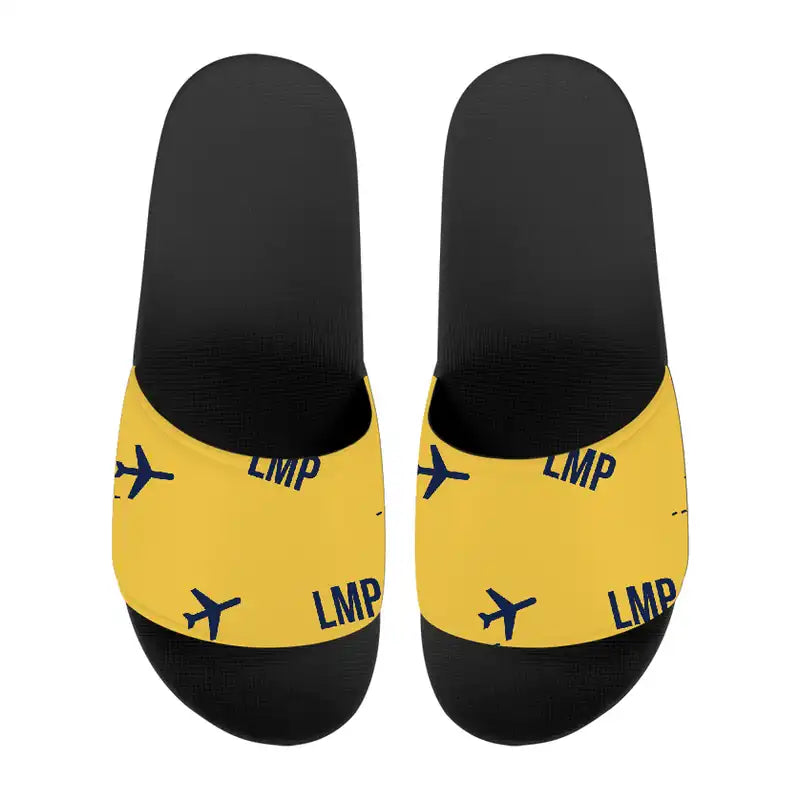 Lampedusa Airport (LMP) Slippers & Flip Flops - Slippers - Sport - Pattern - Yellow
