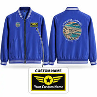 Thumbnail for Lampedusa Airport (LMP) Stylish Jackets - Baseball Collar - Badge + Name - Royal Blue