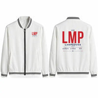 Thumbnail for Lampedusa Airport (LMP) Stylish Jackets - Baseball Collar - Tag - White