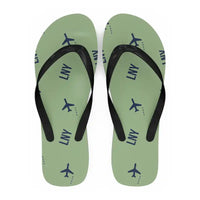Thumbnail for Lanai Airport (LNY) Slippers & Flip Flops - Slippers - Flip Flops - Pattern - Light Green