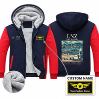 Thumbnail for Linz Airport (LNZ) Zipped Sweatshirts - Poster + Name - Navy & Red