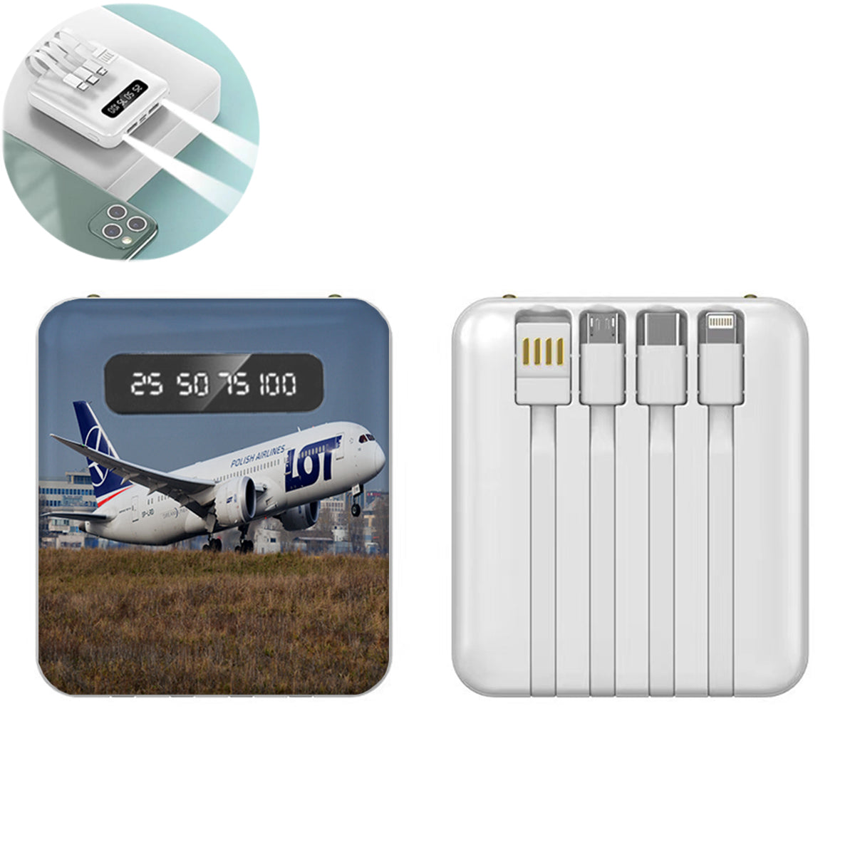 LOT Polish Airlines Boeing 787 Designed 10000mAh Quick Charge Powerbank