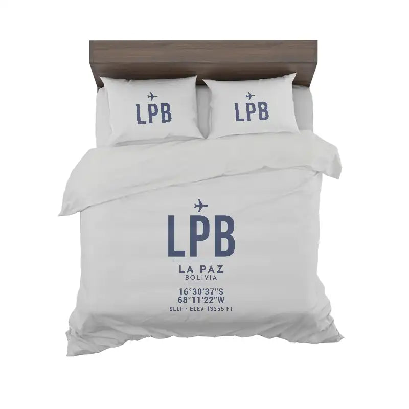 El Alto International Airport (LPB) Bedding Sets & Blankets - Bedding Set - ID Tag - Light Gray