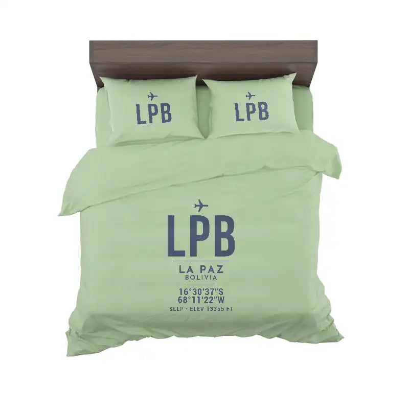 El Alto International Airport (LPB) Bedding Sets & Blankets - Bedding Set - ID Tag - Light Green