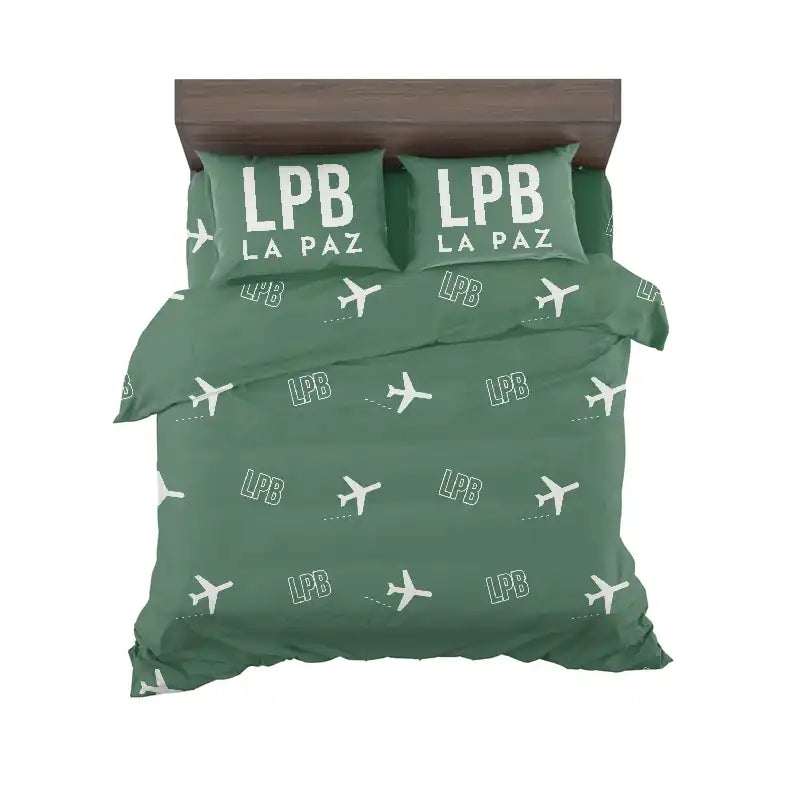 El Alto International Airport (LPB) Bedding Sets & Blankets - Bedding Set - Pattern - Green