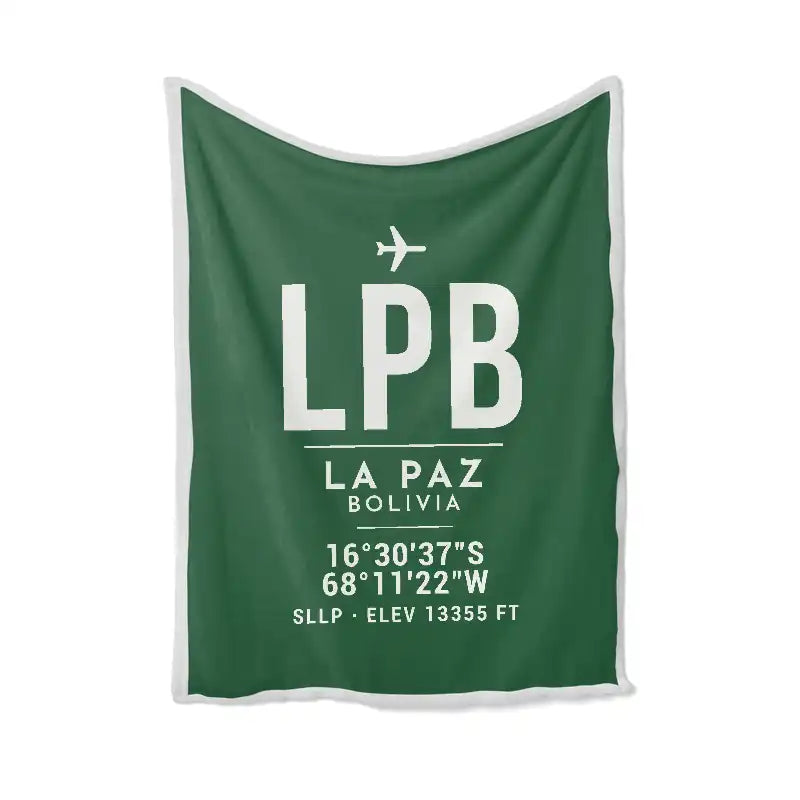 El Alto International Airport (LPB) Bedding Sets & Blankets - Blanket - ID Tag - Green