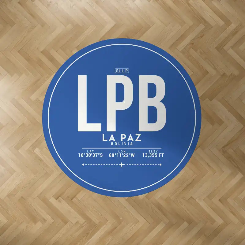 El Alto International Airport (LPB) Carpets - Carpet Round - ID Tag - Blue V2