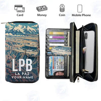 Thumbnail for El Alto International Airport (LPB) Leather Wallets - Zip Long Wallet - Scene + Name