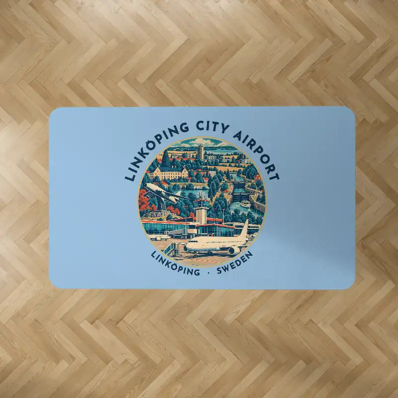 Linköping City Airport (LPI) Carpets - Carpet Rectangle - Badge - Light Blue V2