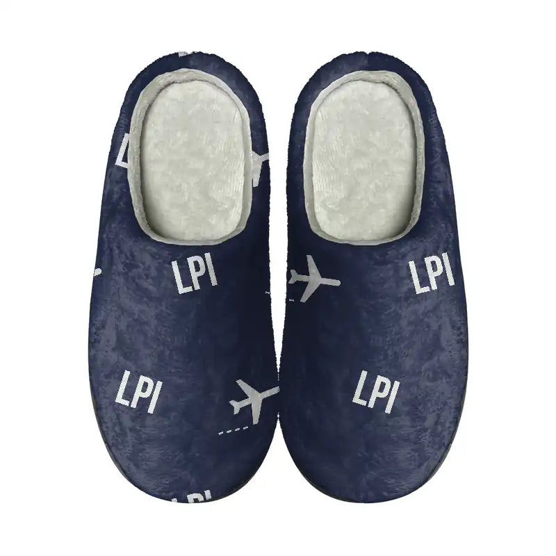Linköping City Airport (LPI) Slippers & Flip Flops - Slippers - Cotton - Pattern - Navy Blue