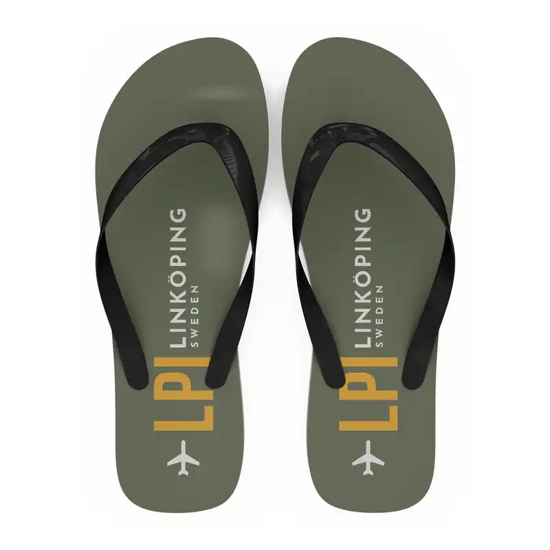 Linköping City Airport (LPI) Slippers & Flip Flops - Slippers - Flip Flops - Code - Green Army