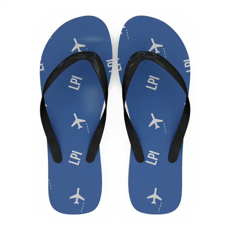 Linköping City Airport (LPI) Slippers & Flip Flops - Slippers - Flip Flops - Pattern - Blue
