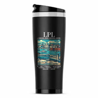Thumbnail for Liverpool John Lennon Airport (LPL) Travel Mugs - Poster - Stainless Steel (No Holder) - Black