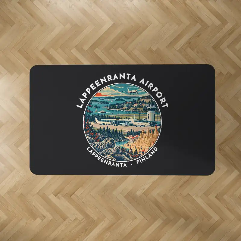 Lappeenranta Airport (LPP) Carpets - Carpet Rectangle - Badge - Black V2