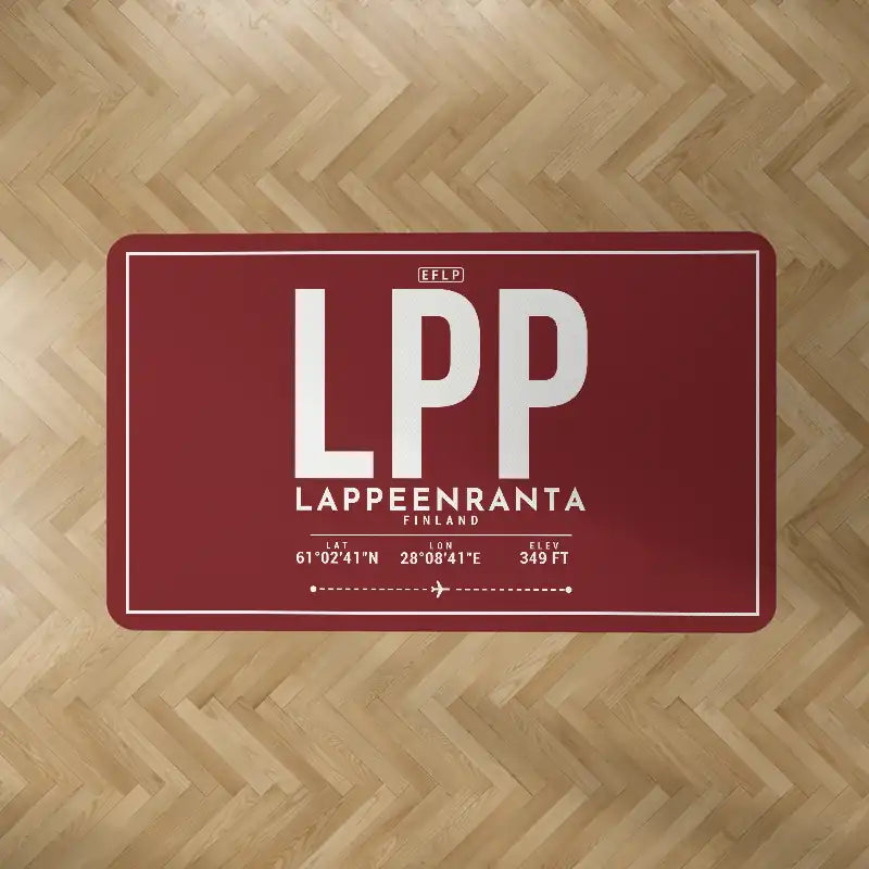 Lappeenranta Airport (LPP) Carpets - Carpet Rectangle - ID Tag - Dark Red V2