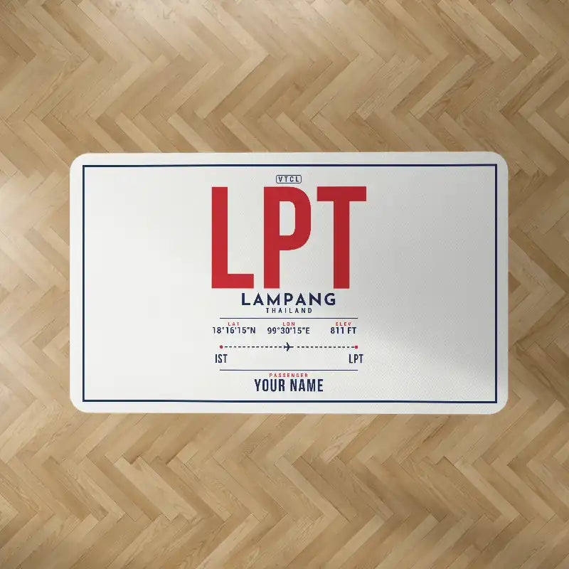 Lampang Airport (LPT) Carpets - Carpet Rectangle - ID Tag + Name - White V2