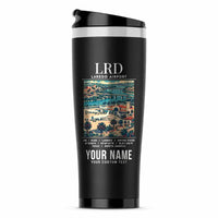 Thumbnail for Laredo International Airport (LRD) Travel Mugs - Poster + Name - Stainless Steel (No Holder) - Black