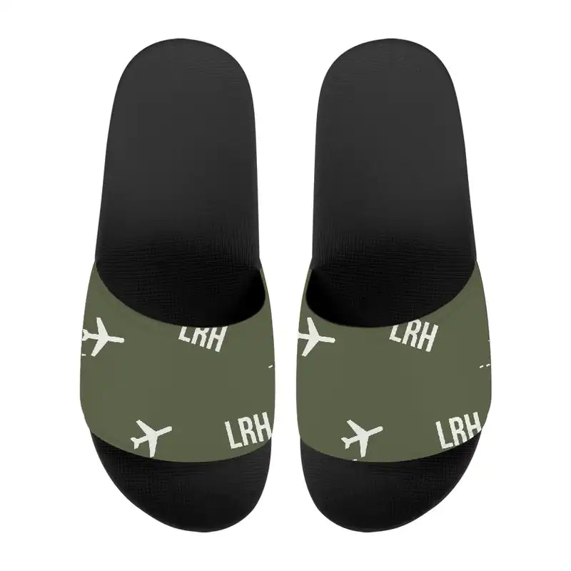 La Rochelle - Ile de Re Airport (LRH) Slippers & Flip Flops - Slippers - Sport - Pattern - Green Army
