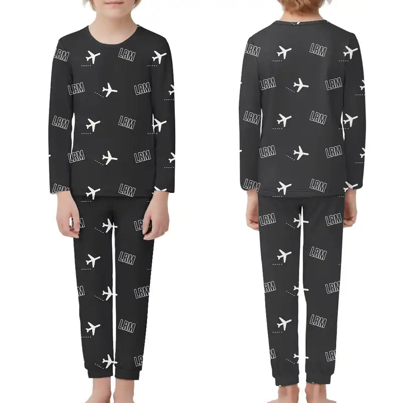 La Romana International Airport (LRM) Pajamas - Children Pajamas - Black