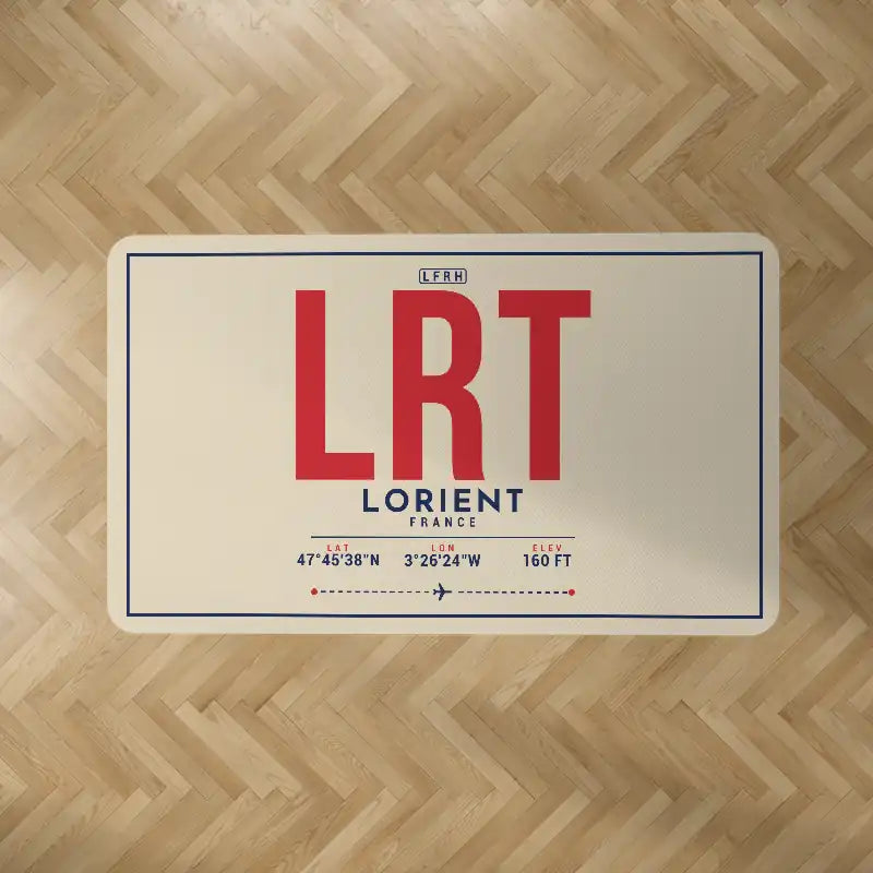 Lorient South Brittany Airport (LRT) Carpets - Carpet Rectangle - ID Tag - Beige